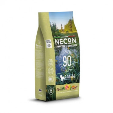 Sausā pilnvertīga barība pieaugušiem suņiem NECON Natural Welness dog mini senior&delicate duck and rice  - pīle un rīsi 10 kg