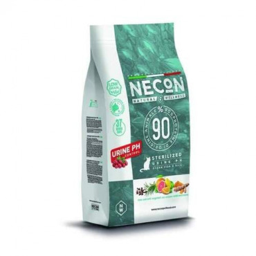 NECON Sterilized Urine pH Control Fish and Rice - sausā barība sterilizētiem kaķiem, urīnceļu veselības uzturēšanai zivis ar rīsiem 10 kg