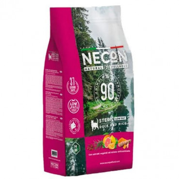 NECON Natural Wellness Adult Sterilized Low Fat Duck and Rice - sausā barība pieaugušiem sterilizētiem un ar lieko svaru kaķiem ar pīles gaļu un rīsiem 10 kg 