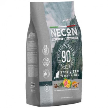 NECON Natural Wellness Adult Sterilized Turkey and Rice - sausā barība ar tītara gaļu un rīsiem pieaugušiem sterilizētiem kaķiem 10 kg