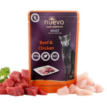 Konservi kaķiem nuevo Adult Beef & Chicken ar liellopa gaļu un vistu 85 g