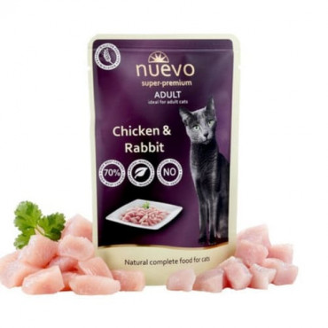 Konservi nuevo super-premium Pouch Chicken Rabbit kaķiem 85g