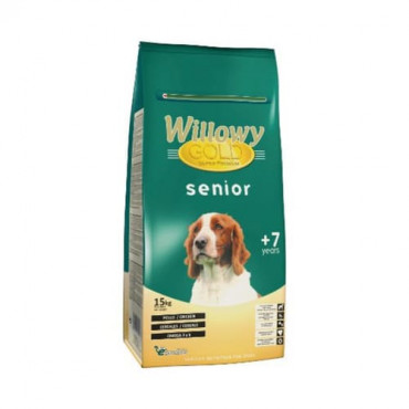 Sausā barība senioru suņiem Willowy GOLD PREMIUM Senior ar vistu un graudaugiem 15 kg