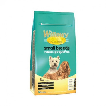 Sausā barība mazu šķirņu suņiem Willowy GOLD PREMIUM Small breeds ar vistu un rīsiem 3 kg